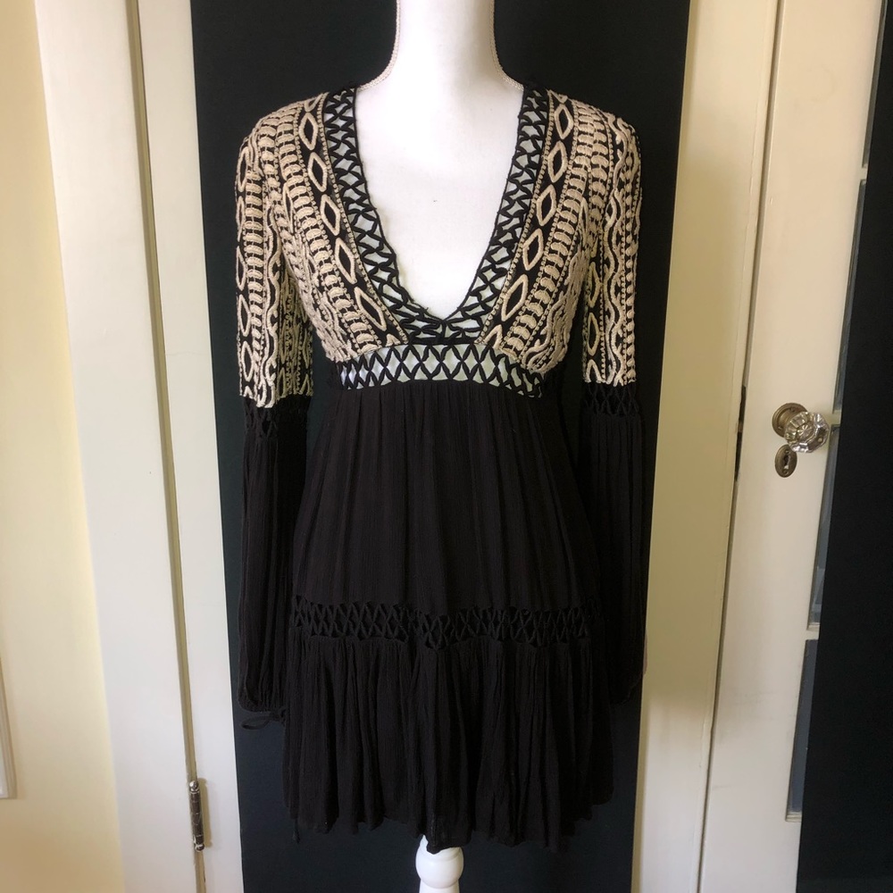 Free People Embroidered Mini Dress